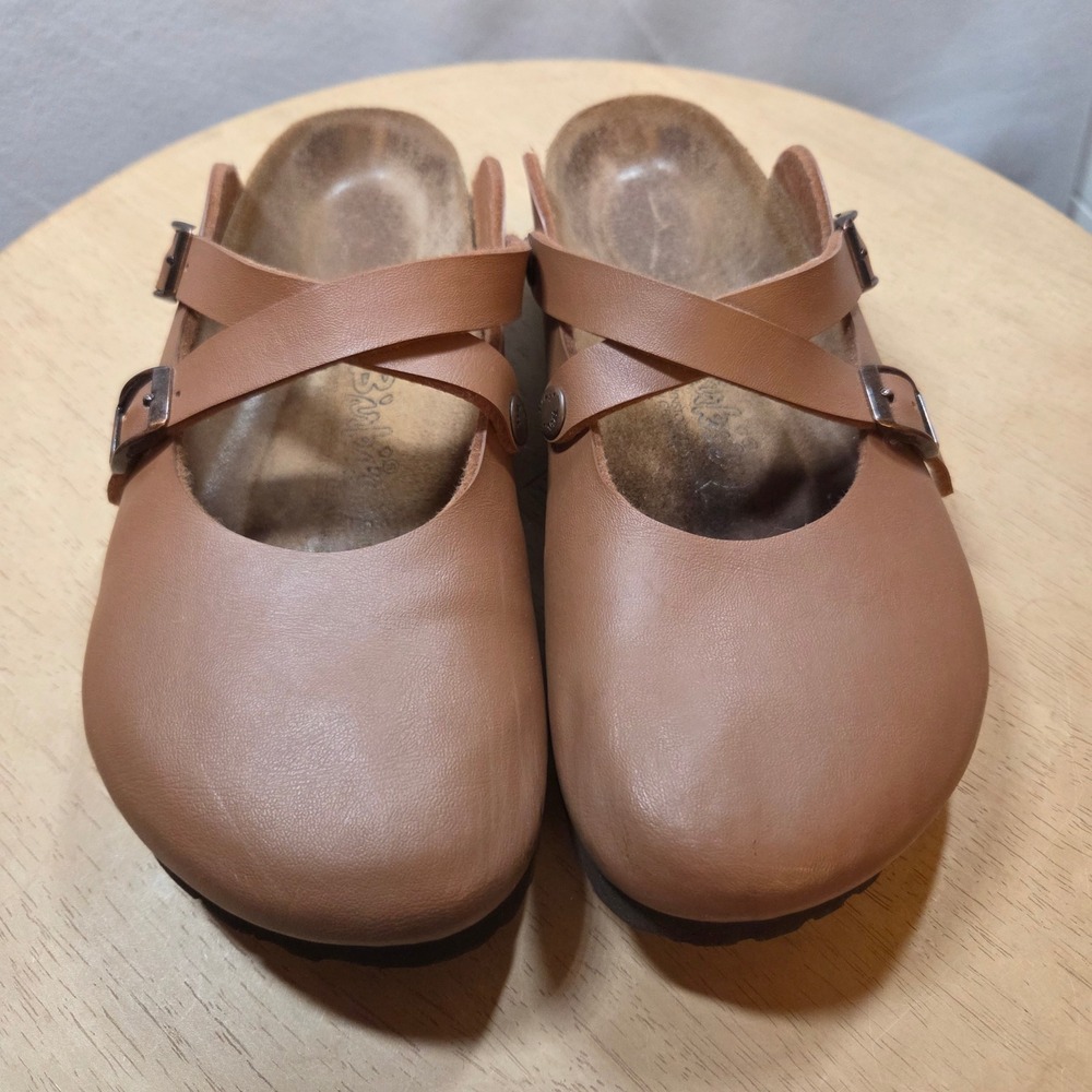 Birki's Birkenstock Dorian Tan Leather Mary Jane Clogs Shoes EU 40 US 9